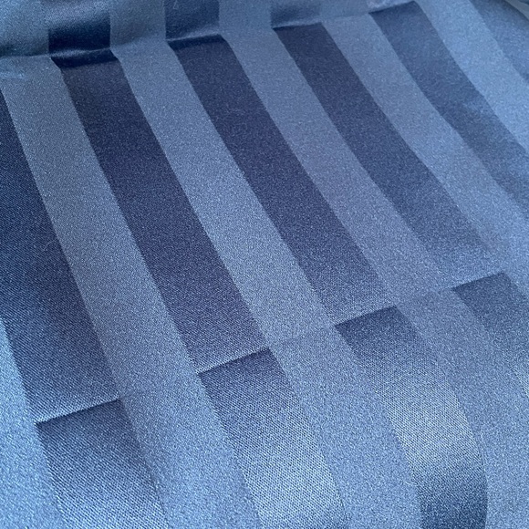 Brocade Satin Stripe Fabric, Dark Blue/Navy, 3 Yards - Picture 1 of 8